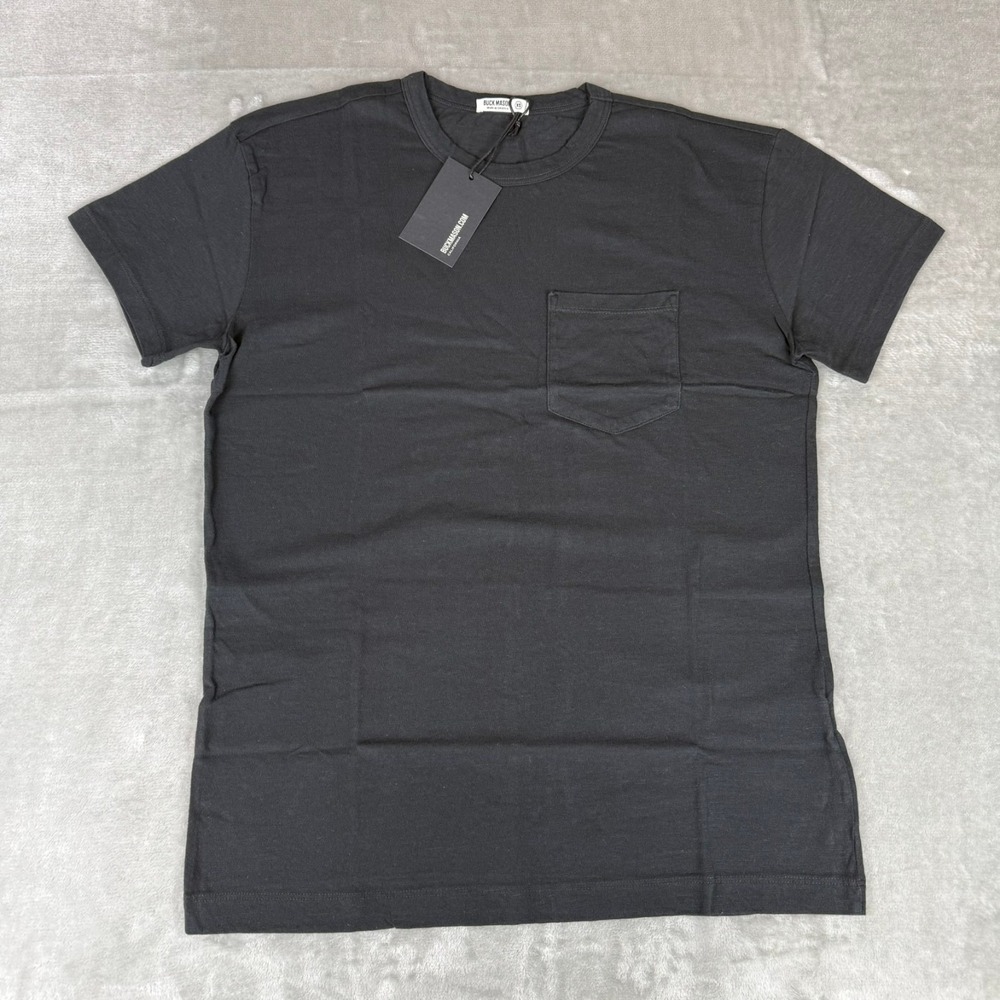 Buck Mason Slub Knit Classic Pocket Tee T-Shirt Mens XS Black USA $48 New NWT